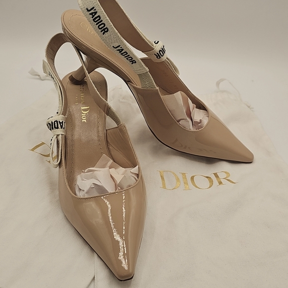 Dior Beige Slingback Pumps with Dust Bag - Picture 13 of 14
